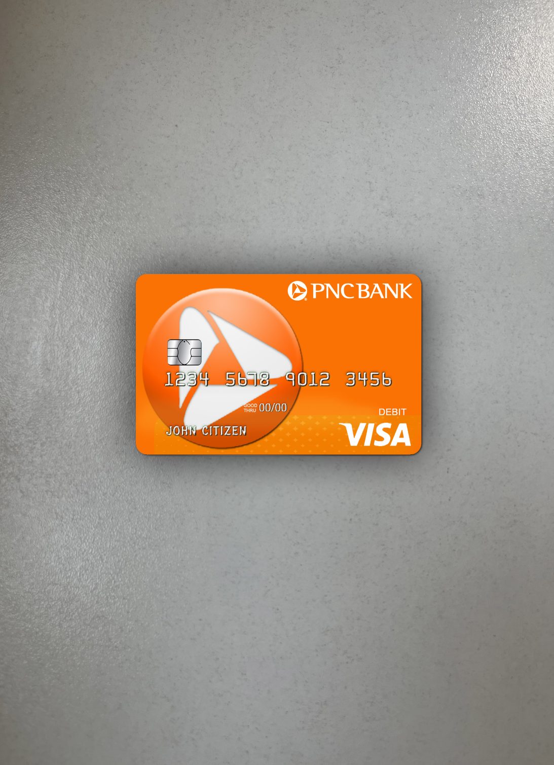 Download USA PNC bank Visa Debit card photolook front Photoshop template